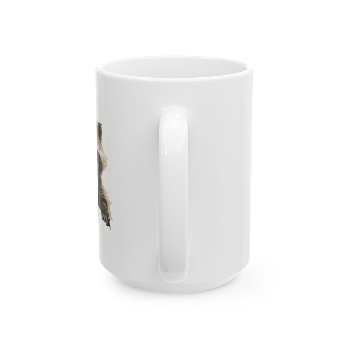 Black coffee mug featuring a white graphic of a raccoon in a bin. The text reads "It's a trash can, not a trash can't" - alternate angle 5, merchandise