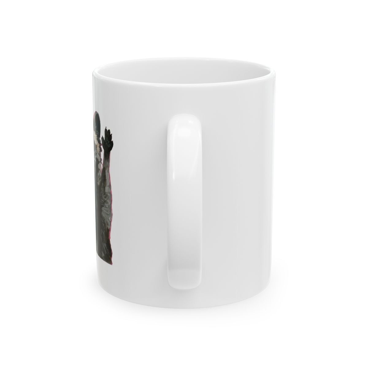 Trash Party raccoon mug - alternate angle 2, merchandise