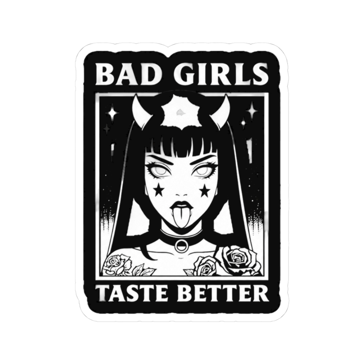 Vintage Bad Girls Taste Better Tattoos Lovers Sticker
